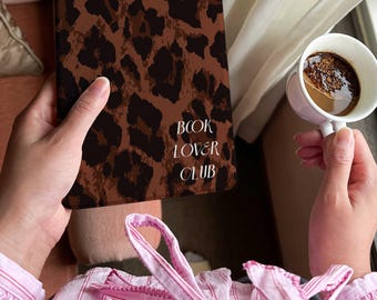 Personalized Leopard Print Kindle Case, Book Lover Club Ereader Cover, Cute Reader Gift, Birthday Gift for Her, Bookish Style