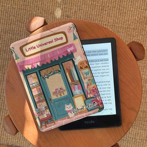 Universal Shop cover for Kindle Paperwhite 12th 2024 with Hand Strap, Kobo Clara Colour case, Clear back case, Cute case, Kindle 11th 2024