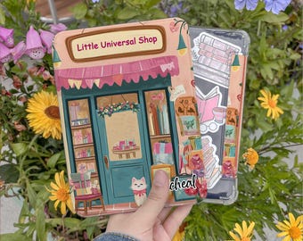 Universal Shop cover for Kindle Paperwhite 12th 2024 with Hand Strap, Kobo Clara Colour case, Clear back case, Cute case, Kindle 11th 2024