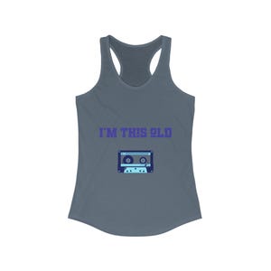I&#39;m this old, Retro Birthday Racerback Tank | Gift for 80s Kids, Music Lover Top, Fun Party Shirt, Casual Summer Top, Nostalgic Apparel
