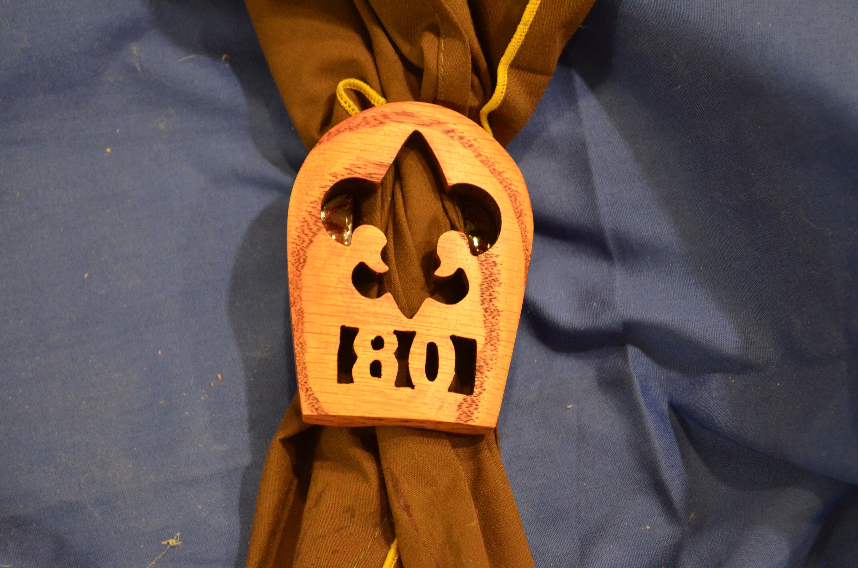 Custom Made Boy Scout Neckerchief Slide With Unit Number Solid Etsy