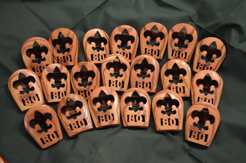 Custom Made Boy Scout Neckerchief Slide With Unit Number Solid Etsy