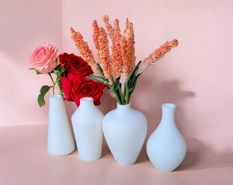 Set of 4 Mini Bud Vases – 3D Printed Modern Decor | Made in Australia
