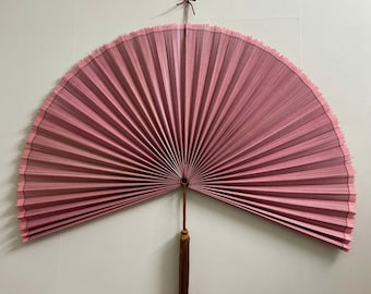 Bamboo Wall Fan Decor, Large Folding Fan, Fan Headboard Wall Hanging, Oversized Wall Art, Boho Bamboo Fan