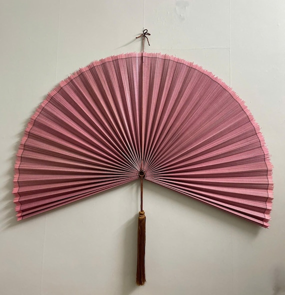 Bamboo Wall Fan Decor, Large Folding Fan, Fan Headboard Wall Hanging, Oversized Wall Art, Boho Bamboo Fan