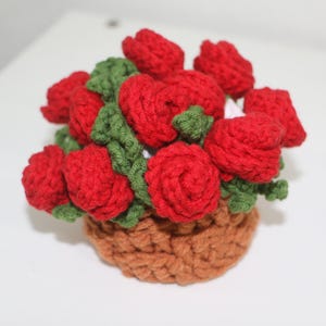 3-in-1 Flower Coaster Crochet Pattern, Rose Coaster and Flower Basket Crochet, Flower Coaster Amigurumi Crochet, Crochet Coasters Pattern