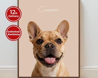 Custom Pet Portrait from Photo  Dog Portrait, Cat Portrait  Two Pet Portrait Digital Pet Painting Gift Personalized Pet Art  Pet Memorial