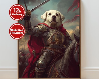Custom Regal Pet Portrait  Royal Dog or Cat Painting  Personalized Pet Art  Victorian Pet Gift  Custom Pet Portrait Pet Memorial Gift