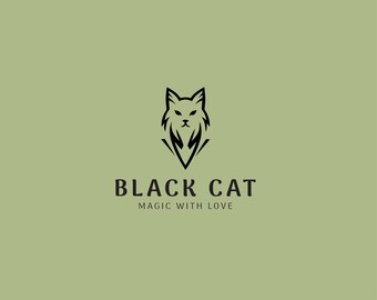 Premade Logo, Sleek and modern Black Cat Logo Template, perfect for pet brands, mystery themes, esports teams, and creative businesses.