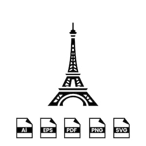 Eiffel Tower svg, Eiffel Tower Clipart, Eiffel Tower Silhouette, Eiffel Tower Cut File, Instant Digital Download, Paris Eiffel Tower Svg