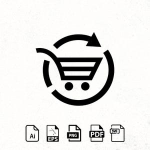 Carrito de compras SVG, Archivos de corte SVG de caja, Archivos vectoriales SVG de carrito de compras, Vector de supermercado, Logotipo de centro comercial, Carrito SVG