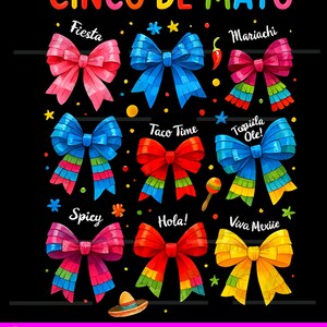 Noeud de coquette Cinco de Mayo Png, Fiesta moyenne de nachos, fête mexicaine, festival 2025 png, fille mexicaine, Coquette du Mexique, noeud de Cinco de Mayo
