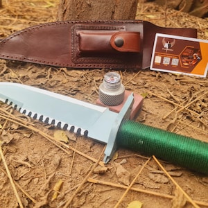Handmade Rambo First Blood Knife Replica | Custom Movie Prop | Survival Bowie Knife | Collectors Edition | Groomsman gift, Father&#39;s day gift