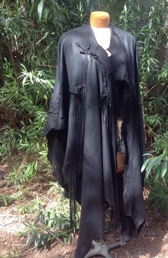 leather poncho cape