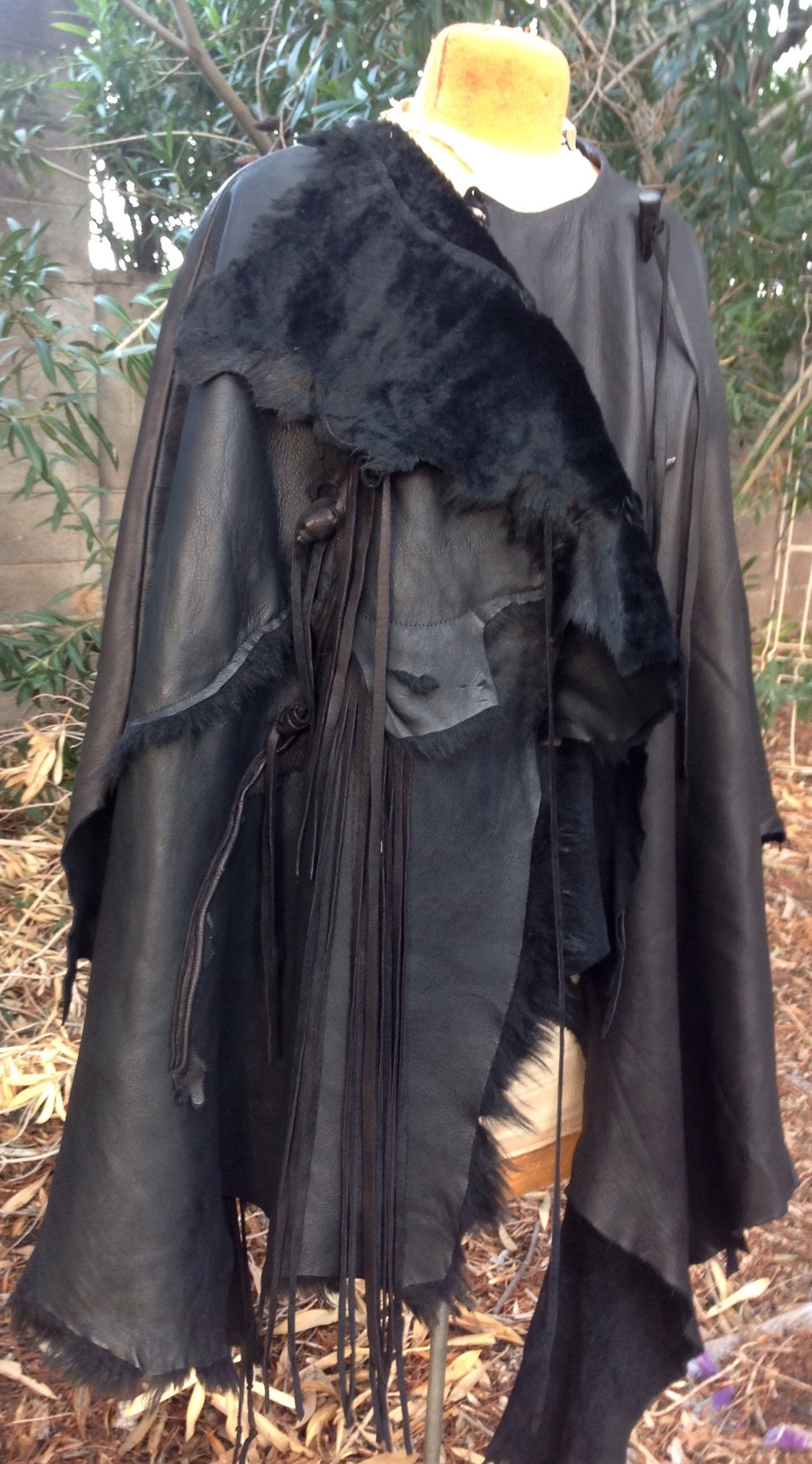 Showdiva Designs Leather Cape Coat Poncho Deerskin Rosebuds N Etsy