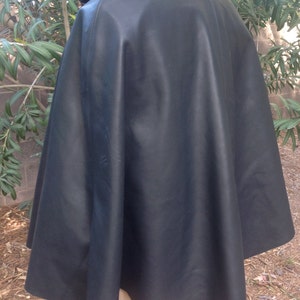 showdiva designs Ruffle Leather Moto Vest ONLY Jacket with Detachable Cape image 4