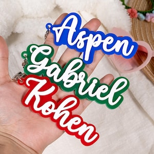 Personalized Acrylic Name Tag Keychain: Backpack, Lunchbox, Diaper Bag