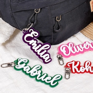 Personalized Acrylic Keychain,Acrylic Backpack Name Tag,Diaper Bag Tag,Custom Lunch Box Name Tag Keychains,Kids Name Tag,Back To School Gift