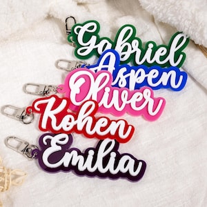 Custom Acrylic Keychain Tag,Acrylic Backpack Name Tag,Diaper Bag Tag,Custom Lunch Box Name Tag Keychains,Kids Name Tag,Back To School Gift