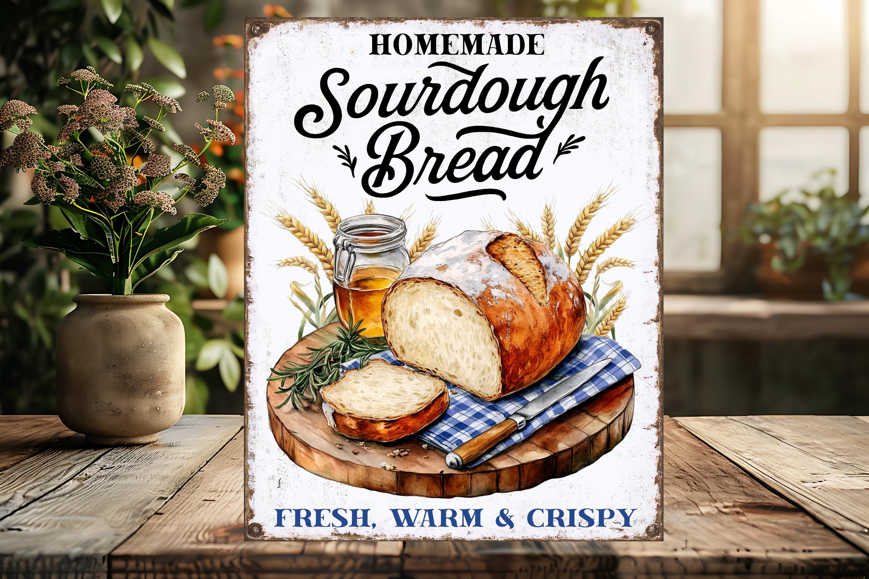 Homemade Sourdough Bread Rustic Farmhouse Kitchen DIY Sign Making Bread ...