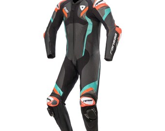 Custom CE Armour Motorcycle Leathers Hand Made - Atem V4 One Pieces Motorcycle Racing Suit