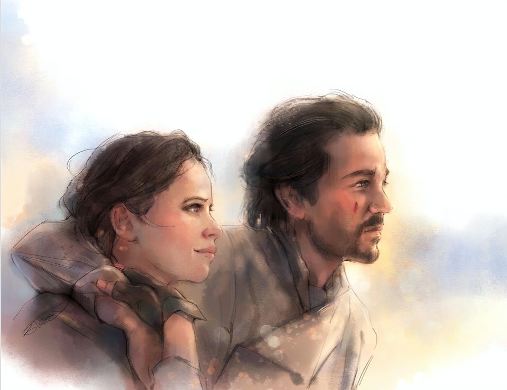 Your Father Would Be Proud Jyn Erso and Cassian Andor Art Etsy