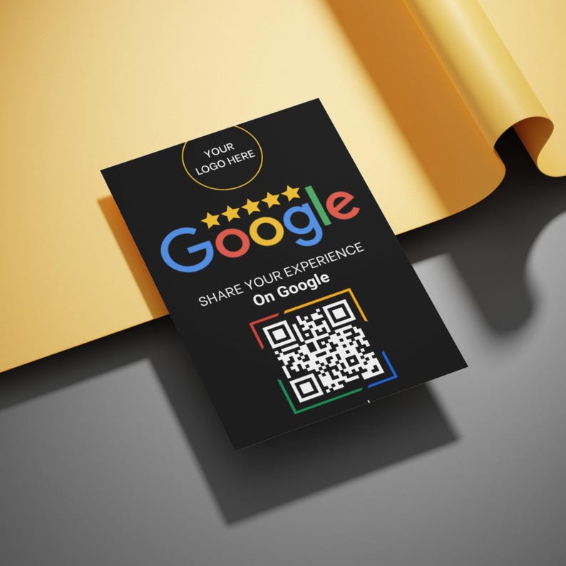 Google Review Card – Editable QR Code Feedback & Rating Sign (canva ...