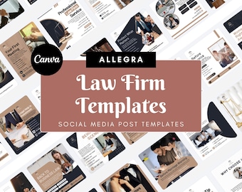 Law Firm Social Media Templates – 40 Canva Designs for Instagram & Facebook (Square, Digital Download)