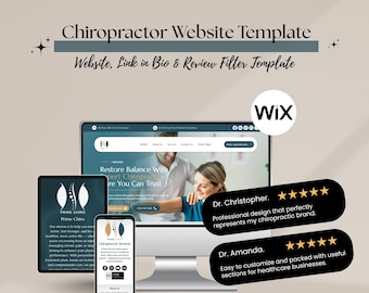 Wix-sjabloon voor chiropractor | Website voor zorgkliniek, link en biokit