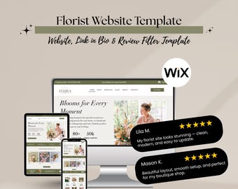 Florist Website Template – Wix Design for Flower Shops, Event Stylists & Wedding Boutiques