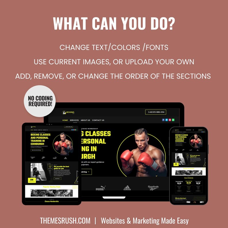 WordPress Boxing Coach Website Template