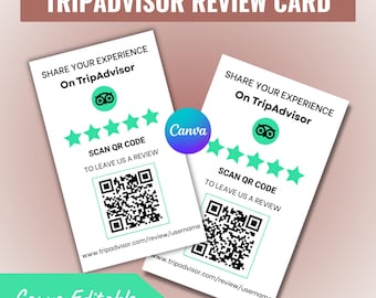TripAdvisor Review Cards - Editable Canva Template (Digital Download)