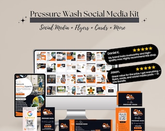 Pressure Wash Branding Kit | Canva Templates for Cleaning & Power Washing Businesses