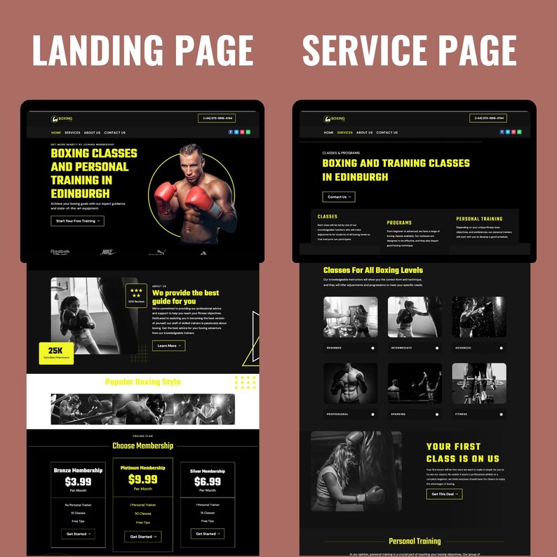 Boxing Coach Website Template