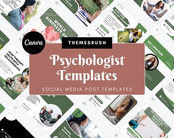 Psychologist Social Media Templates - Ready-to-Post Canva Designs for Instagram & Facebook