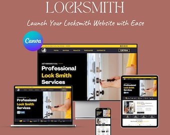 Locksmith Canva Website Template – Ready to Launch in Minutes with Easy Customization