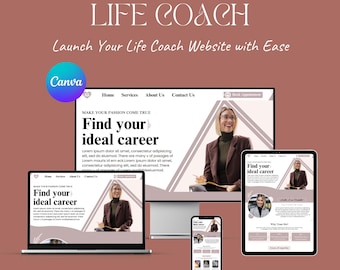 Websitesjabloon Life Coach: binnen enkele minuten klaar voor lancering met Canva Easy Customization