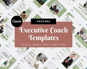 Executive Coach Social Media Templates - Ready-to-Post Canva Designs for Instagram & Facebook