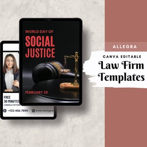 ALLEGRA - Law Firm Social Media Templates - Ready-to-Post Canva Designs for Instagram & Facebook