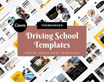 Driving Instructor Social Media Templates – Editable Canva Designs for Instagram & Facebook