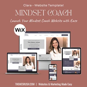 WIX Website Template: Mindset Coach, 14 Pages (Ready in 24 Hours)