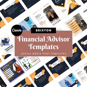 Financial Advisor Social Media Templates – 40 Canva Designs for Instagram & Facebook (Square, Digital Download)