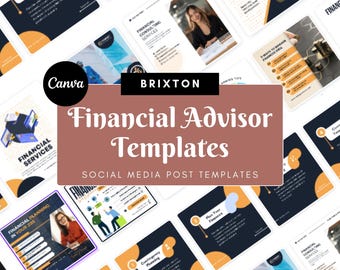 Financial Advisor Social Media Templates – 40 Canva Designs for Instagram & Facebook (Square, Digital Download)