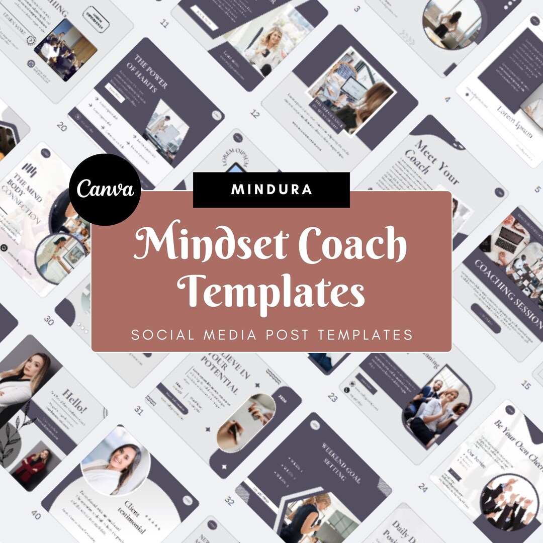 Mindset Coach Social Media Templates - Ready-to-post Canva Designs for ...