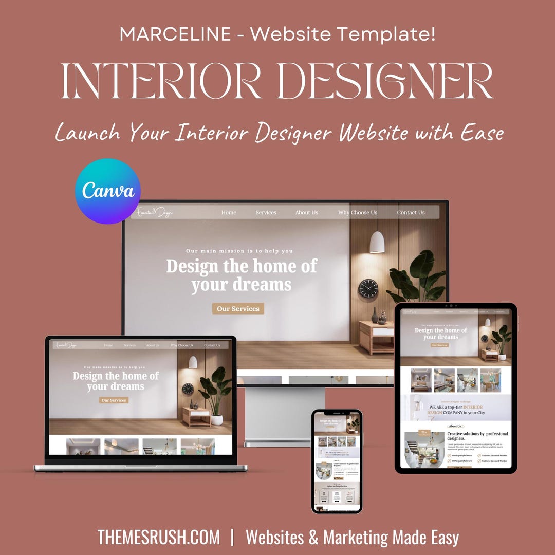 Interior Designer Canva Website Template – Ready to Launch in Minutes ...