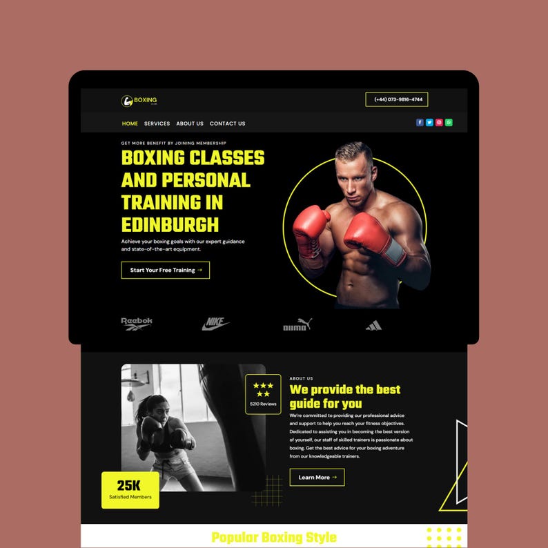Boxing Coach Website Design