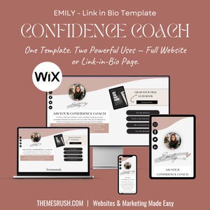 EMILY - Confidence Coach Link in Bio Template, Wix Mini Website Design, Editable Instagram Bio Link Page, Coach Link in Bio Template