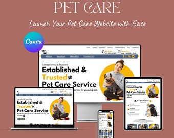 Pet Care Canva Website Template – Ready to Launch in Minutes with Easy Customization