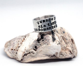 Unisex Custom Sterling Zilveren Ring-Gepersonaliseerde