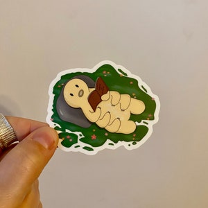 Cozy Reading Tardigrade Sticker - Waterproof Matte Vinyl